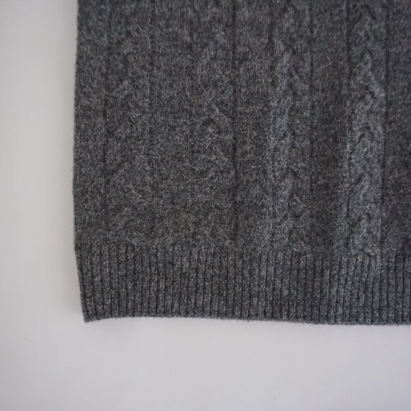 Abercrombie & Fitch Gray Cable Knit Sweater Wool Blend Classic Old Money XL - Picture 6 of 9